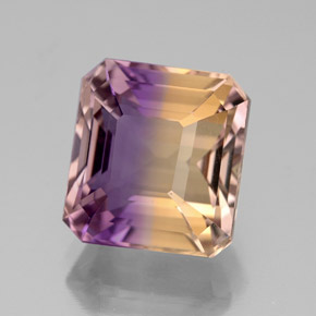 Ametrino bicolor natural 5,47ct, corte esmeralda, VS-SI
