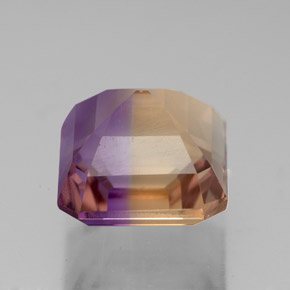 Ametrino bicolor natural 5,47ct, corte esmeralda, VS-SI