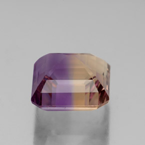 Ametrino bicolor natural 4,36ct, corte esmeralda, VS