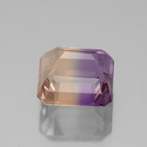Ametrino bicolor natural 3,53ct, corte esmeralda, VS