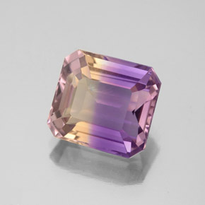 Ametrino bicolor natural 2,97ct, corte esmeralda, VS