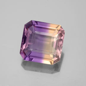 Ametrino bicolor natural 3,06ct, corte esmeralda, VS