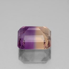 Ametrino bicolor natural 3,11ct, corte esmeralda, VVS