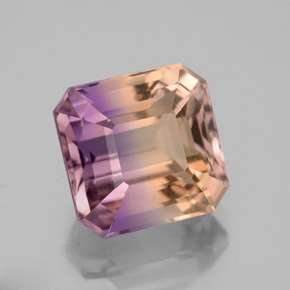 Ametrino bicolor natural 5,98ct, corte esmeralda, VVS-VS