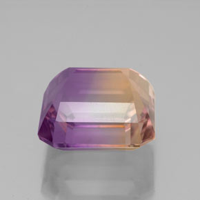 Ametrino bicolor natural 5,58ct, corte esmeralda, VS