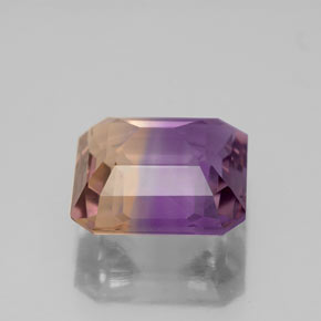Ametrino bicolor natural 4,13ct, corte esmeralda, VS-SI