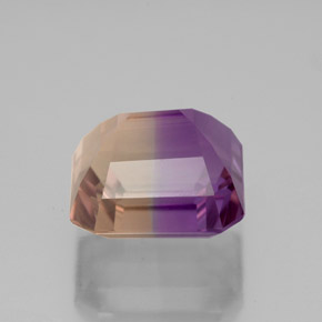 Ametrino bicolor natural 4,48ct, corte esmeralda, VS