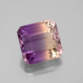 Ametrino bicolor natural 4,26ct, corte esmeralda, VVS-VS