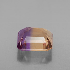 Ametrino bicolor natural 4,37ct, corte esmeralda, VS