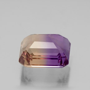 Ametrino bicolor natural 4,01ct, corte esmeralda, VVS