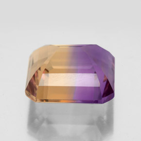 Ametrino bicolor natural 9,94ct, corte esmeralda, VS