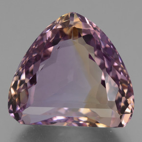 Ametrino bicolor natural 15,40ct, trillion, VVS