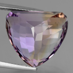 Ametrino bicolor natural 15,40ct, trillion, VVS