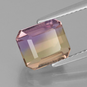 Ametrino bicolor natural 3,06ct, corte esmeralda, VS
