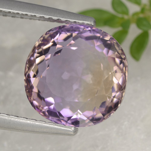 Ametrino bicolor natural 5,22ct, corte oval, VVS