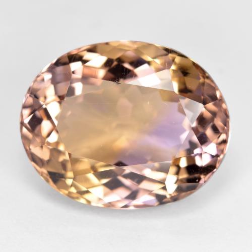 Ametrino bicolor natural 10,12ct, corte oval, VVS-VS