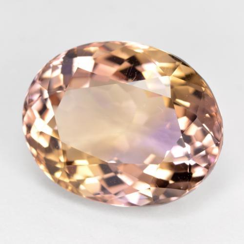 Ametrino bicolor natural 10,12ct, corte oval, VVS-VS