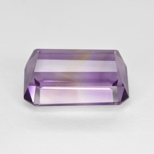 Ametrino bicolor natural 8,57ct, corte esmeralda, VS