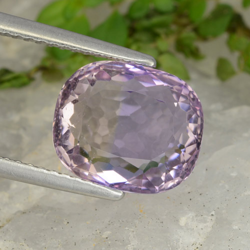 Ametrino bicolor natural 4,48ct, almofada cortada, VVS-VS