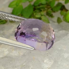 Ametrino bicolor natural 4,48ct, almofada cortada, VVS-VS