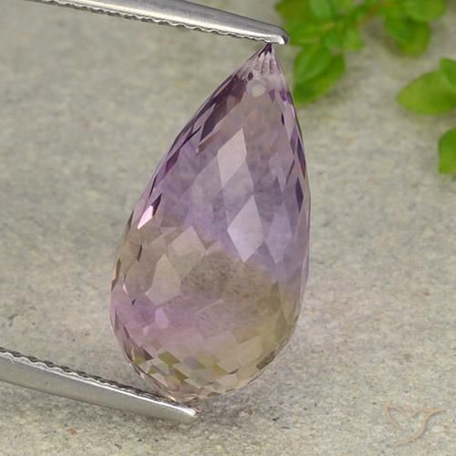 10.55ct Natural bicolor Ametrina, Briolette, VVS