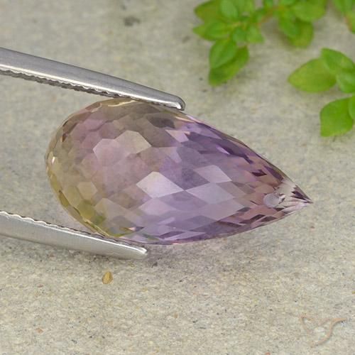 Ametrina bicolor Natural 10.55ct, Briolette, VVS