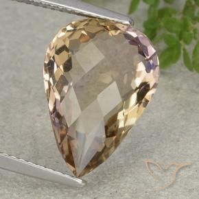 Ametrina bicolor Natural 7.02ct, Formato de pêra, VVS
