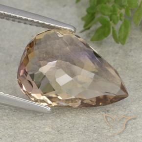 Ametrina bicolor Natural 7.02ct, Formato de pêra, VVS