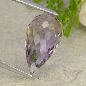 Ametrino bicolor natural 8,61ct, briolete, VVS