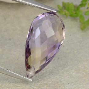 Ametrino bicolor natural 7,71ct, briolete, VVS