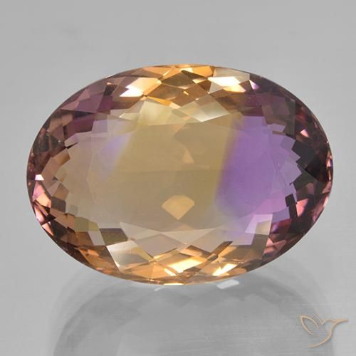 45,08 quilates de ametrino bicolor, corte oval de 25,5 x 18,3 mm do Brasil, Photo A