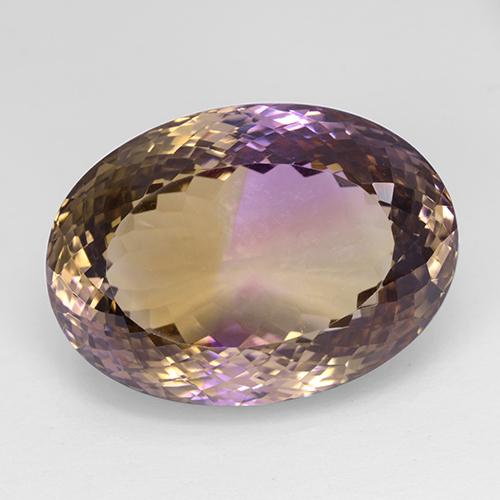 Ametrino bicolor natural 50,98ct, corte oval, IF