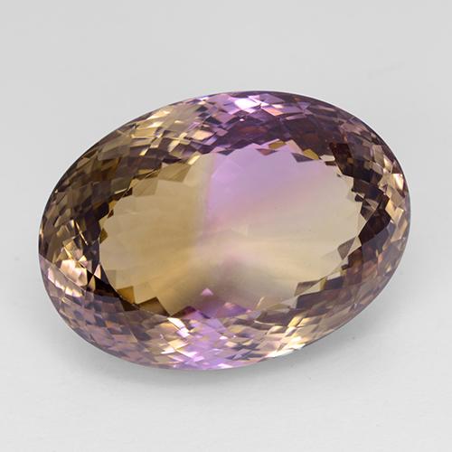 Ametrino bicolor natural 50,98ct, corte oval, IF