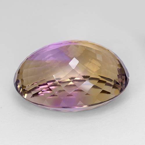 Ametrino bicolor natural 50,98ct, corte oval, IF