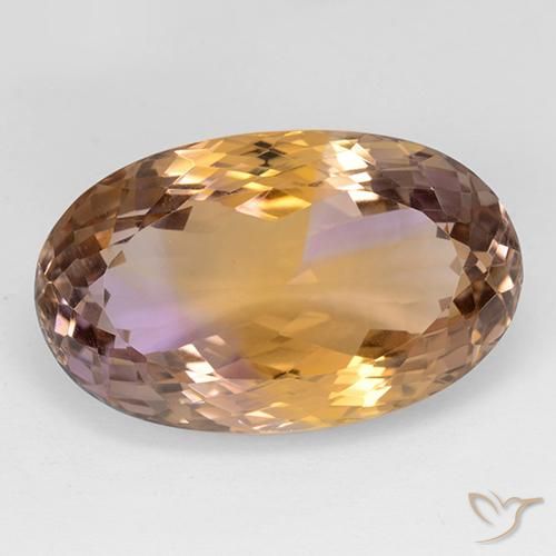 Ametrino bicolor 30,84 ct, corte português oval de 25 x 15,4 mm do Brasil, Photo A
