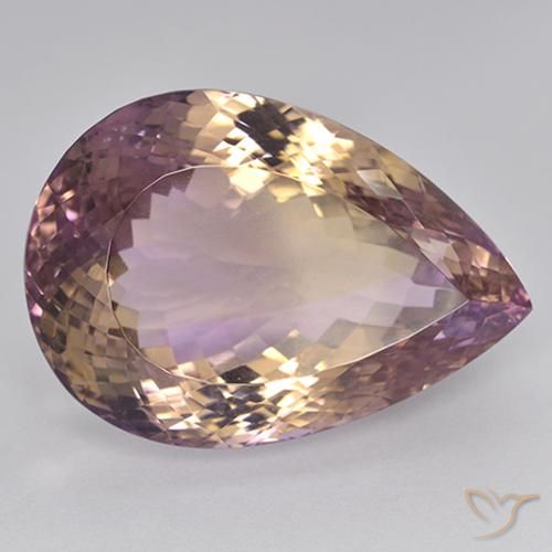 Ametrina bicolor Natural 87.33ct, Formato de pêra, VVS