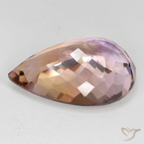 Ametrina bicolor Natural 17.76ct, Formato de pêra, VS