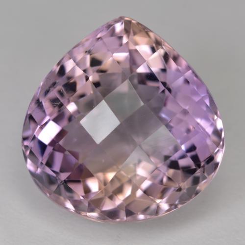 Ametrino bicolor natural 19,34ct, formato de pêra, VS