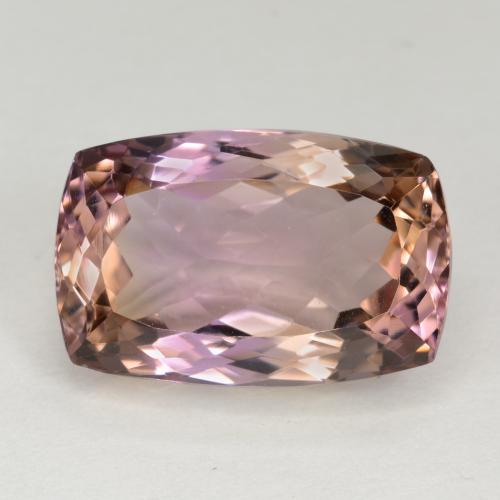 Ametrino bicolor natural 12,72ct, almofada cortada, VVS