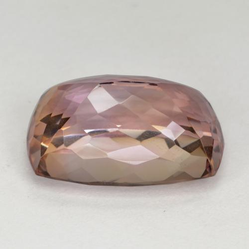 Ametrino bicolor natural 12,72ct, almofada cortada, VVS