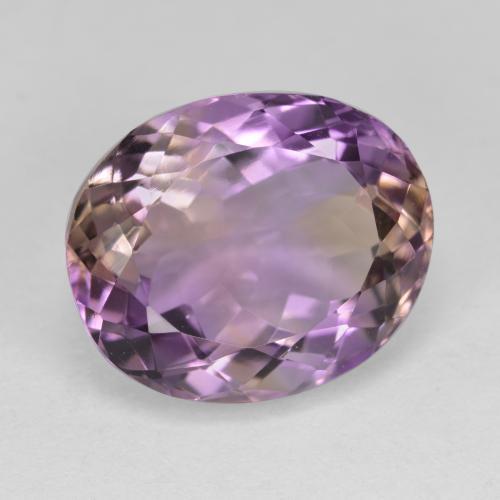 Ametrino bicolor natural 8,10ct, corte oval, VVS