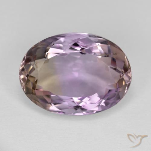 Ametrino bicolor natural 6,49ct, corte oval, VVS-VS