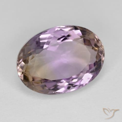 Ametrino bicolor natural 6,49ct, corte oval, VVS-VS