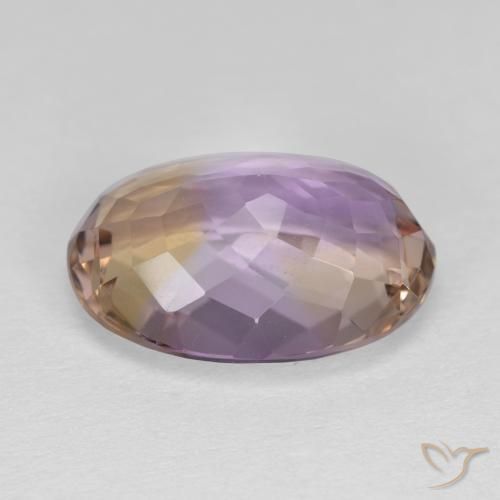 Ametrino bicolor natural 6,49ct, corte oval, VVS-VS