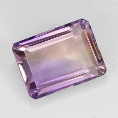 Ametrino bicolor natural 7,53ct, corte esmeralda, VS