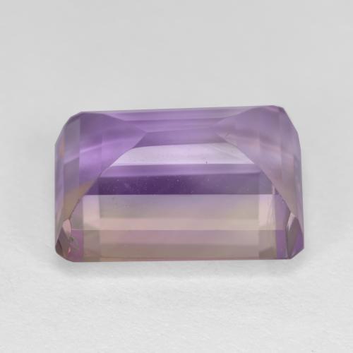 Ametrino bicolor natural 7,53ct, corte esmeralda, VS