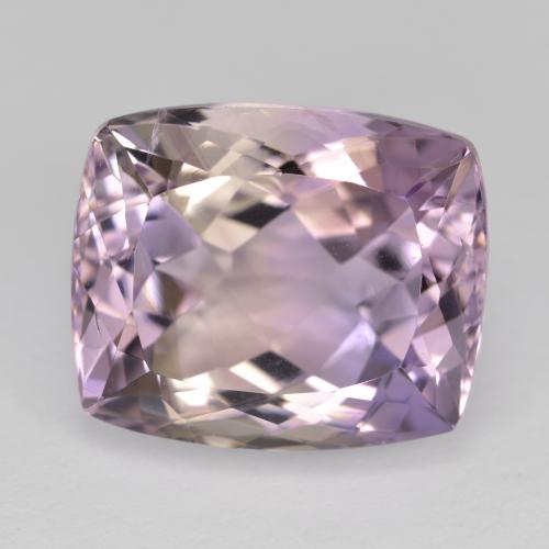 Ametrino bicolor natural 12,91ct, almofada cortada, VVS