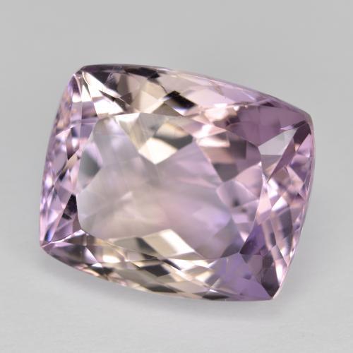 Ametrino bicolor natural 12,91ct, almofada cortada, VVS