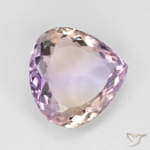Ametrino bicolor natural 6,23ct, formato de pêra, VS