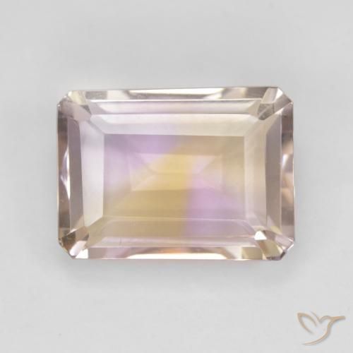 6.56ct Natural bicolor Ametrina, Corte Esmeralda, VVS